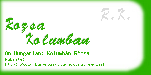 rozsa kolumban business card