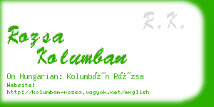 rozsa kolumban business card